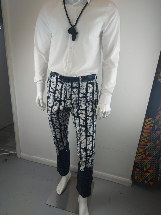 Adire Grid Heritage Trousers