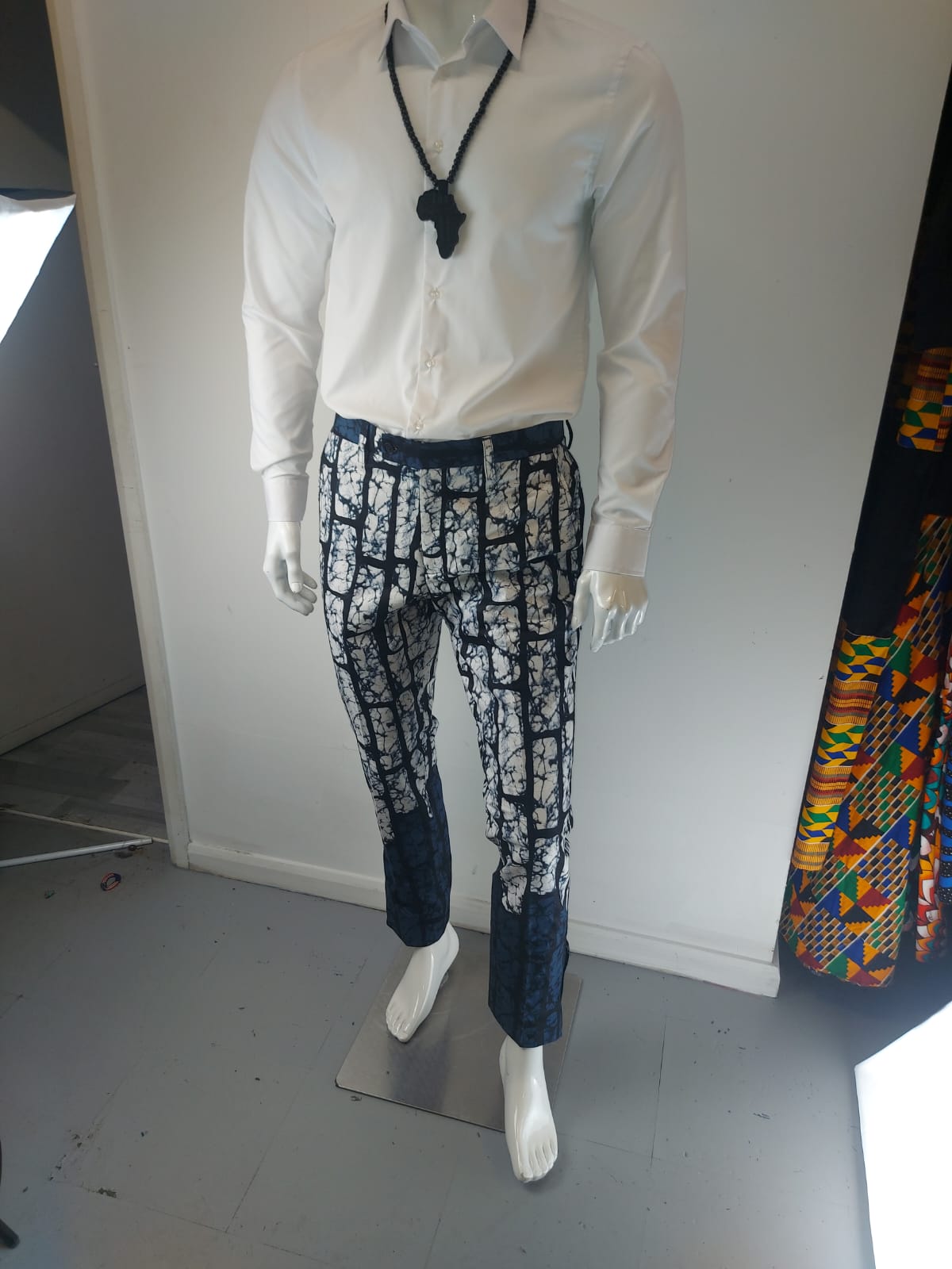 Adire Grid Heritage Trousers